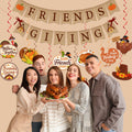Friendsgiving Party Decorations Banner Hanging Swirls Turkey Pumpkin Maple