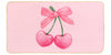 ETYZE Pink Welcome Mat Indoor Front Door Cherry Bow 30x16 Inch Polyester