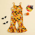 Guodeunh Toddler Girls Halloween Pumpkin Spider Romper Orange Size 4-5T