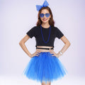 Rthjsfj Tulle Tutu Skirt Pink with Bow Headband Beads Necklace Sunglasses