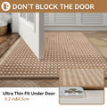 YDKGL Non Slip Bath Mat Braided Rubber Backing Brown 24x35 Polyester