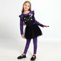 Weixinbuy Girls Leopard Cat Costume Glow Dark Halloween Dress Purple Size 3-4T