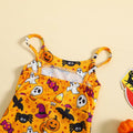 Guodeunh Toddler Girls Halloween Pumpkin Spider Romper Orange Size 4-5T