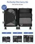 WANDF 7-Pc Compression Packing Cubes Travel Organizer Bags Set Khaki Size Large