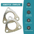 leechio Car Exhaust Gasket 2.48" 3 Hole Flange High Temp Silver 2PCS