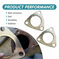 leechio Car Exhaust Gasket 2.48" 3 Hole Flange High Temp Silver 2PCS