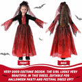 QPCOS Royal Vampire Costume Girls Deluxe Dress Black Size 10-12