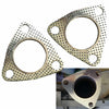 leechio Car Exhaust Gasket 2.48" 3 Hole Flange High Temp Silver 2PCS