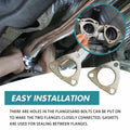leechio Car Exhaust Gasket 2.48" 3 Hole Flange High Temp Silver 2PCS