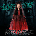 QPCOS Royal Vampire Costume Girls Deluxe Dress Black Size 10-12