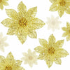 Wironlst 24pcs Gold Glitter Poinsettia Christmas Tree Ornaments 3 Sizes