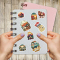 BIGZORO Desert Camping Stickers Camel Cactus Waterproof Vinyl Pack 50