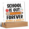 AKFVNSFK Teacher Retirement Gifts Desk Sign Plaque Multicolour Acrylic