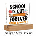 AKFVNSFK Teacher Retirement Gifts Desk Sign Plaque Multicolour Acrylic