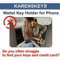 KARENSKEYS 2PCS Key Sleeve Stretchy Keys Organizer Slim Card Holder Pink