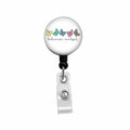 Kmatye Butterfly Retractable ID Badge Holder Nurse Badge Reel Black