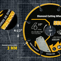 Revvstark 4.5in Diamond Cut Off Wheel 7/8" Arbor Metal Cutting Disc