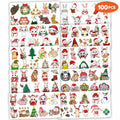 Christmas Temporary Tattoos Bunny Stickers 10 Sheets 100pcs Kids Party