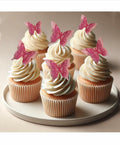 Unbranded x24 3D Double Shad Edible Wafer Butterflies for Cake Cupcakes