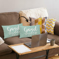 Mingnei Motivational Quote Green Flannel Throw Pillow Cover 12x20
