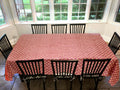 Flannel Backed Vinyl Tablecloth 60x120 Oblong Diamond Rust Pattern