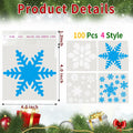 QOIUSO Christmas Cookie Bags 4x4 Inch Snowflake Design 100 Pcs Plastic