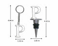 Lutong Letter Gift Set Key Ring Bottle Stopper 2 PCS Silver S