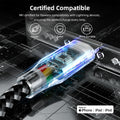 MenoSupp iPhone Charger 3 Pack 10FT Nylon Braided Lightning Cable BlackWhite