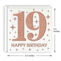 MAGJUCHE Rose Gold 19th Birthday Card Laser Cut Glitter Girl Gift
