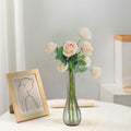 Glass Vase 8.6in Ribbed Design Wedding Centerpiece Floating Candle Gray