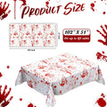 Newwiee Halloween Bloody Tablecloth Blood Handprint Zombie Decor 102x51in