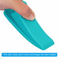 PATIKIL 4 Pcs Large Blue Rubber Door Stoppers Wedge with Storage Box