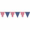 Amscan Patriotic Pennant Banner 12in Red White Blue Plastic 2-Pack