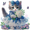 WSLWXSHM 5D Cat Diamond Art Kit 12x12in Crystal Rhinestones Animal