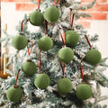 Liliful Velvet Christmas Balls Ornaments Green 3.15 Inch 15 Pcs