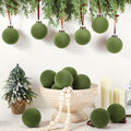 Liliful Velvet Christmas Balls Ornaments Green 3.15 Inch 15 Pcs
