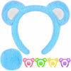 MUKOSEL Bear Ears Headband & Tail Set Animal Costume Blue Standard Size