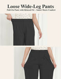 Bamans Wide Leg Dress Pants High Elastic Waist Curvy Women Black Size S