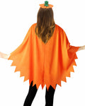 HEYFIZZ 3 PCS Pumpkin Costume Poncho Set Halloween Orange Size Adult