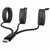 Wosixima USB-C 3-in-1 Charging Cable 4ft Black for iPhone 16/15 Pro Max Samsung