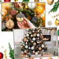 Relaxgiant 12 Pcs Neutral Brown Grey Matte Glass Christmas Ornaments 4in 2.36in
