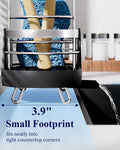 Kitsure Kitchen Sink Sponge Holder Rustproof Metal Organizer Black 7.9x3.9x5.3