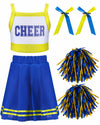 JenPen Cheerleader Dress Crop Top Skirt Bow Hair Rope Halloween Costume Size S