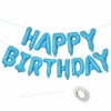 VHUWE 16in Pearl Blue Happy Birthday Balloon Banner Nylon Party Decor