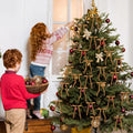 Glitinsel Khaki Velvet Bows Christmas Tree Ornaments 24 Pcs 5x7in