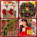 Glitinsel Khaki Velvet Bows Christmas Tree Ornaments 24 Pcs 5x7in