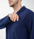 DAVID ARCHY Mens Waffle Pajamas Set Notched Collar Winter Sleepwear Blue XXL