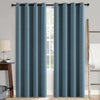 PANGSINNE 63in Blackout Linen Curtains 2 Panels Dusty Blue 52x63in