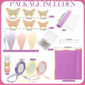 Qilery 334 Pc Flower Wrapping Paper Set Waterproof Floral Butterfly Fresh Color