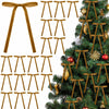 Glitinsel Khaki Velvet Bows Christmas Tree Ornaments 24 Pcs 5x7in